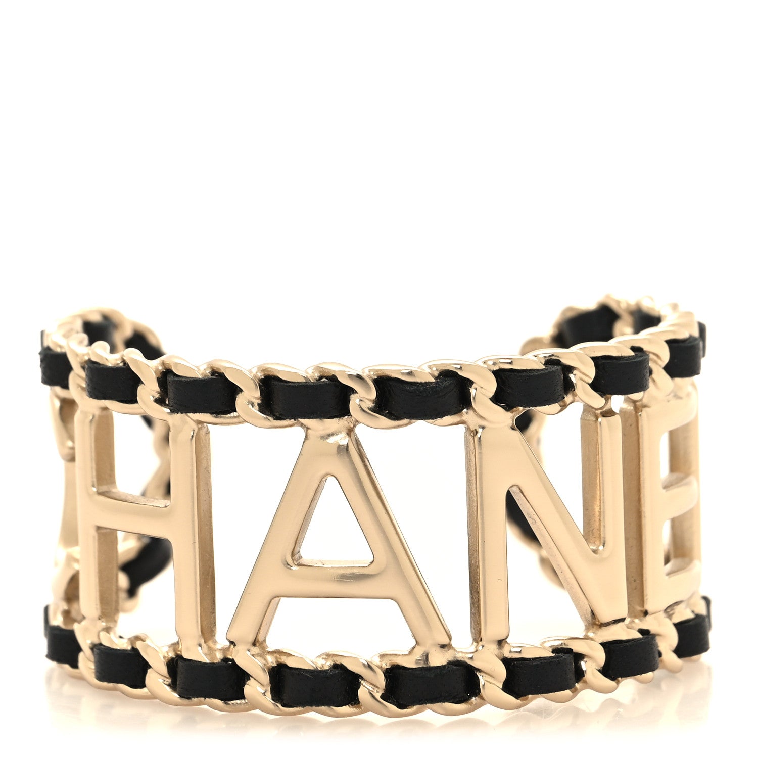 Chanel Lambskin Vintage Allure Cuff Bracelet S Black Gold 1 of 5