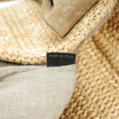 Prada Raffia Suede Tote Naturale 7 of 8