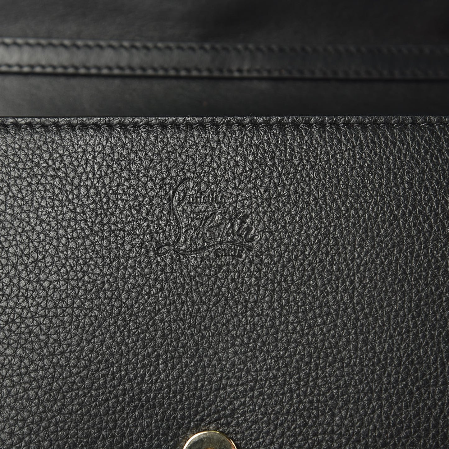 Grained Calfskin Spikes Loubinthesky Paloma Wallet On Chain Black Multimetal
