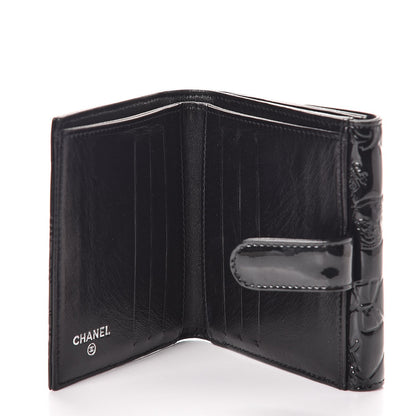 Chanel Patent Calfskin Lucky Symbols Compact French Flap Wallet Black 5 of 7