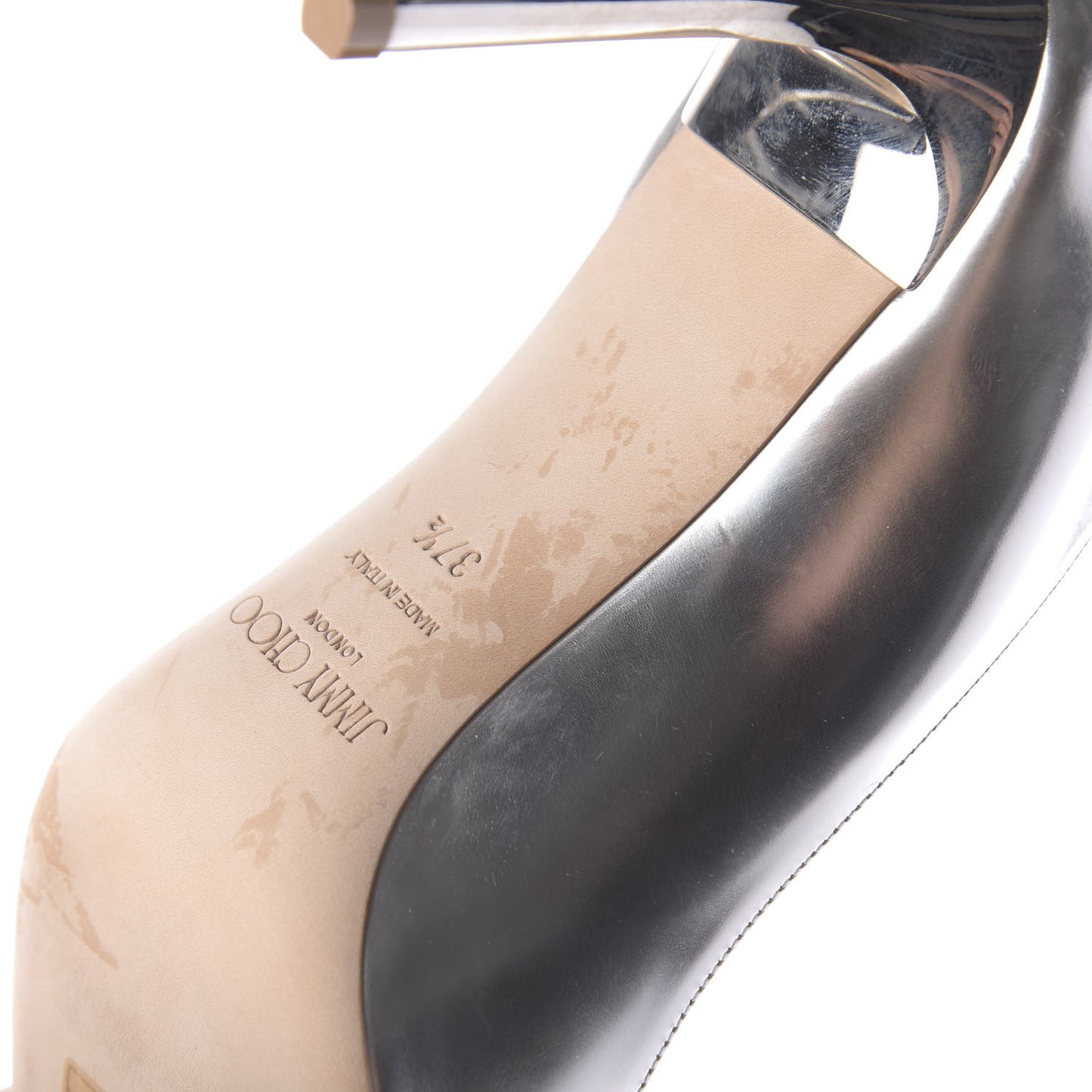 Mirror Calfskin Romy 85 Pumps 37.5 Silver