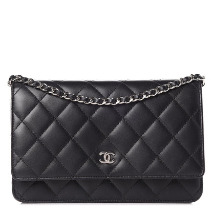 Chanel Lambskin Quilted Wallet On Chain WOC Black 1 of 10