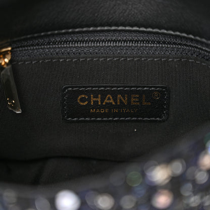 Chanel Tweed Mini Pearl Handle Flap Black Ecru 6 of 12
