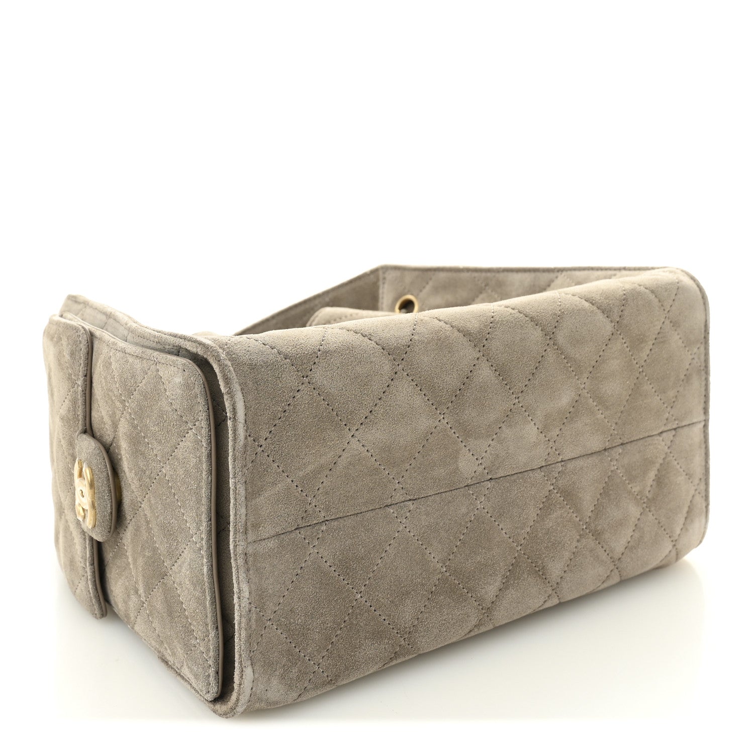 Chanel Suede Quilted Small Chanel 25 Handbag Dark Grey 4 of 12