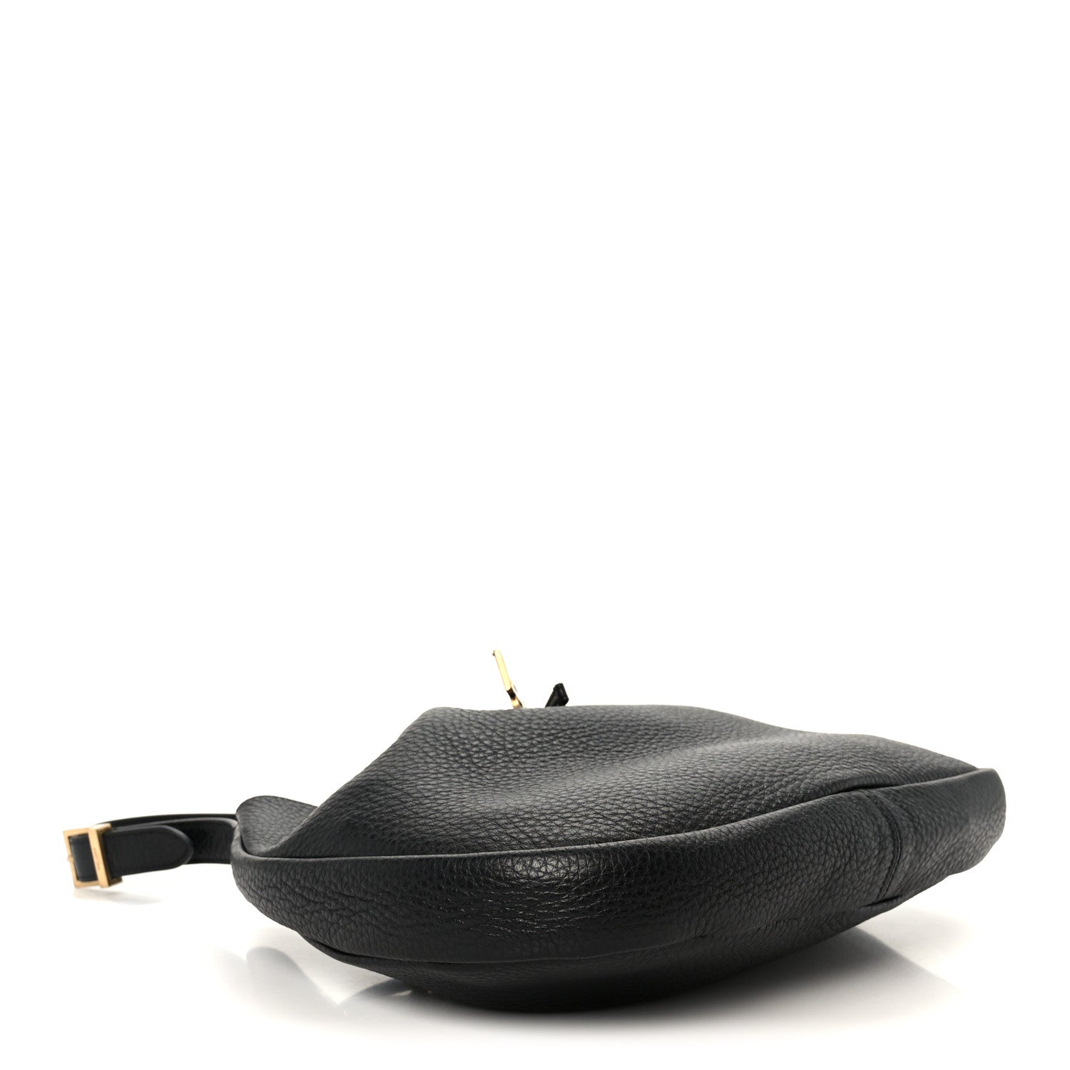 Saint Laurent Grained Deerskin Paris VII Small Flat Hobo Black 5 of 12