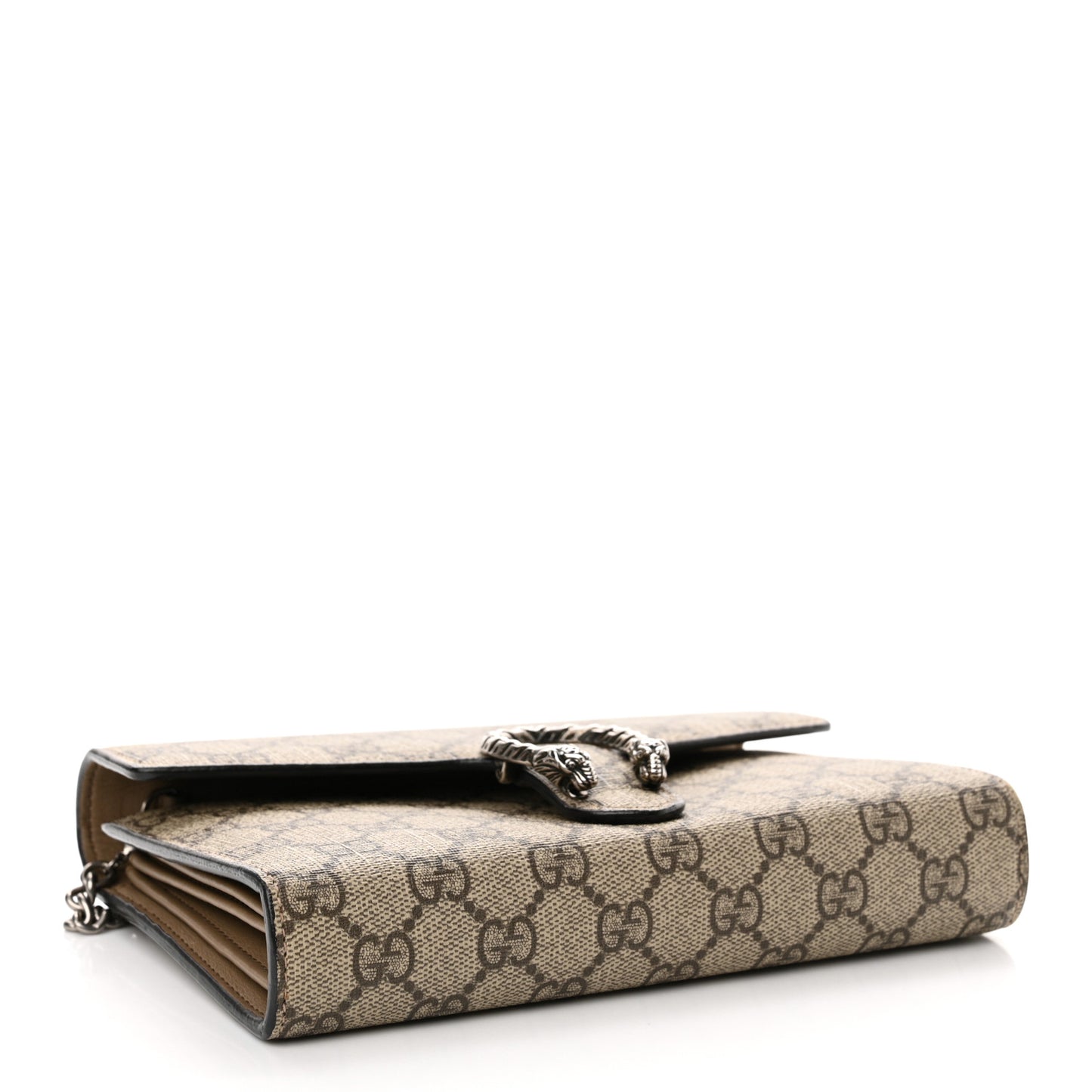GG Supreme Monogram Mini Dionysus Chain Wallet Beige Taupe