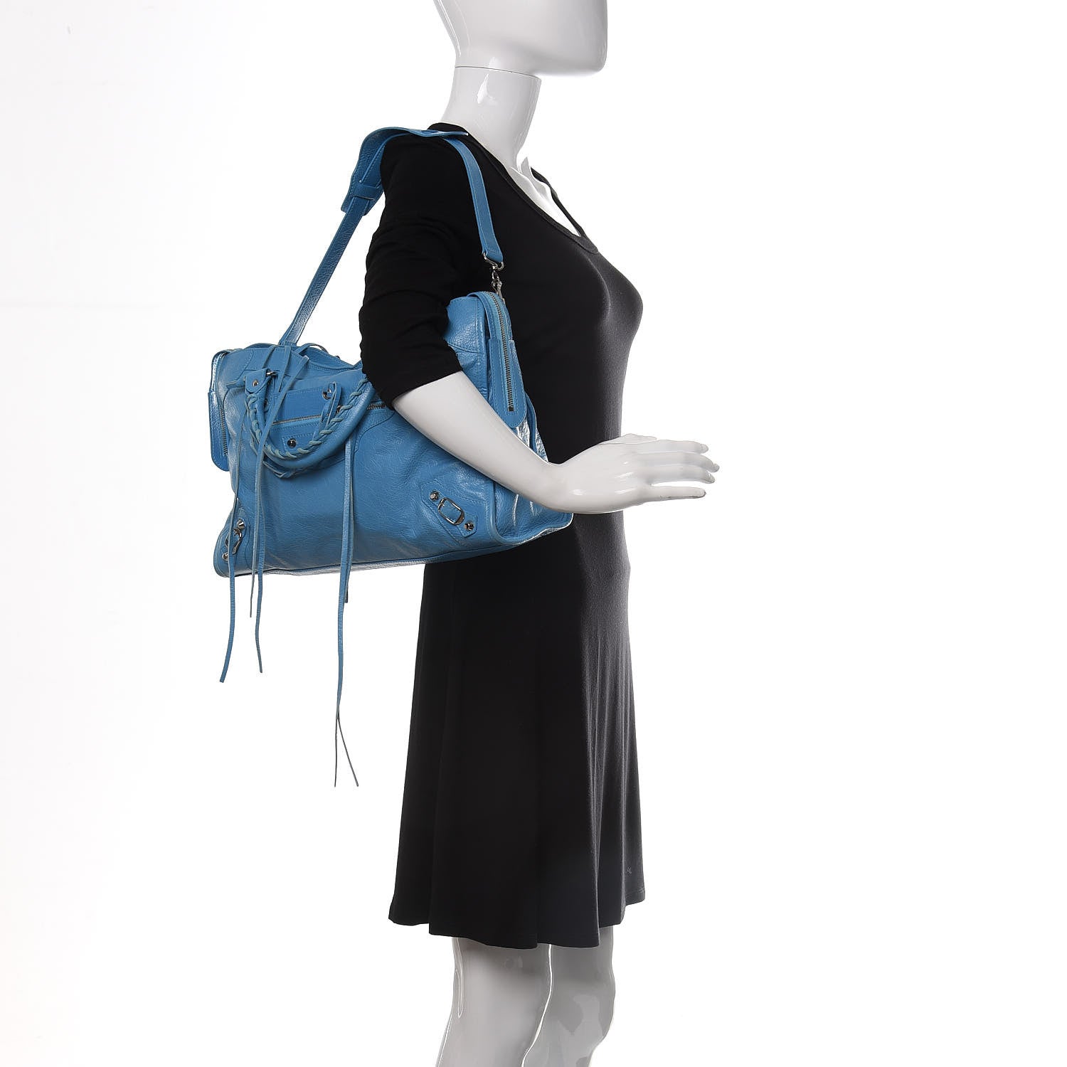 Balenciaga Agneau Classic Silver Hardware City Bleu Azur Clair 2 of 12