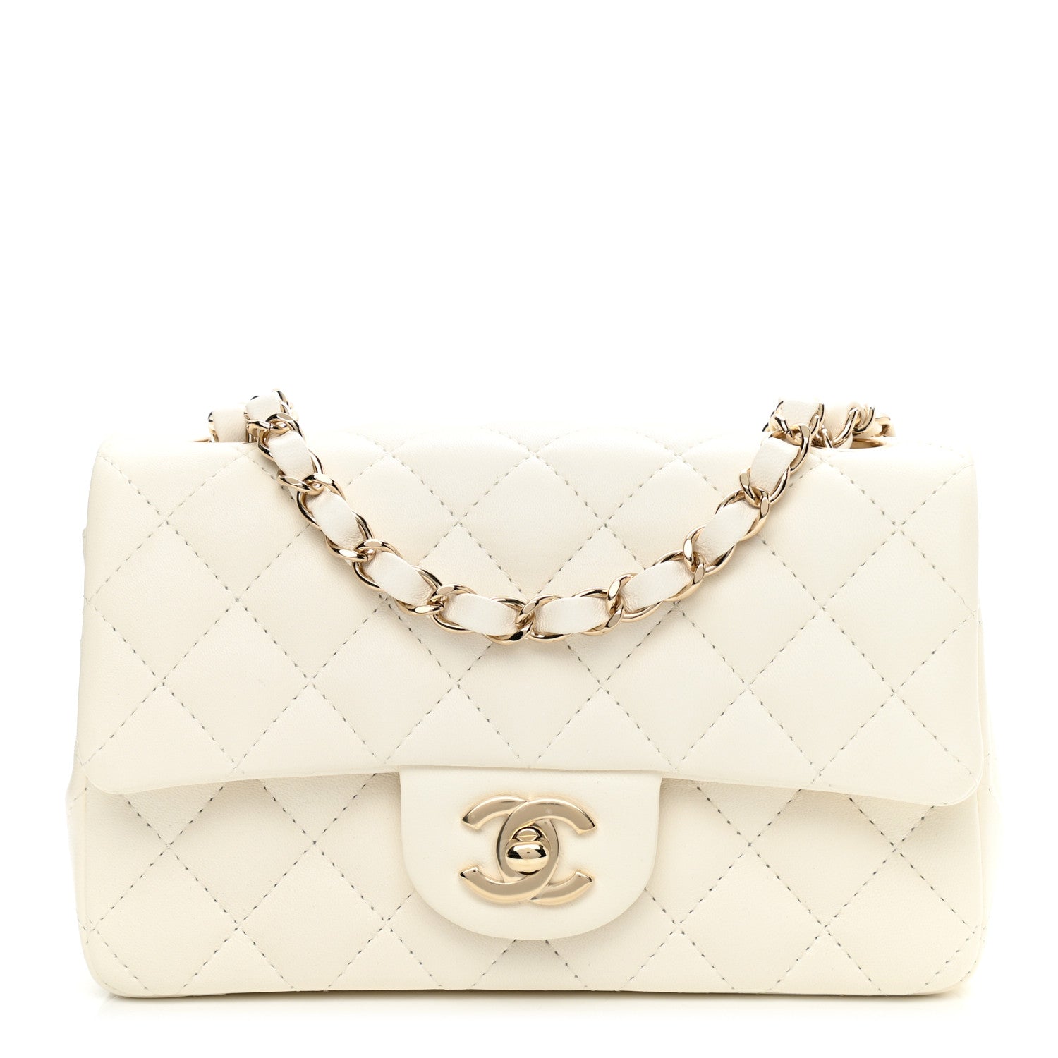 Chanel Lambskin Quilted Mini Rectangular Flap White 1 of 11