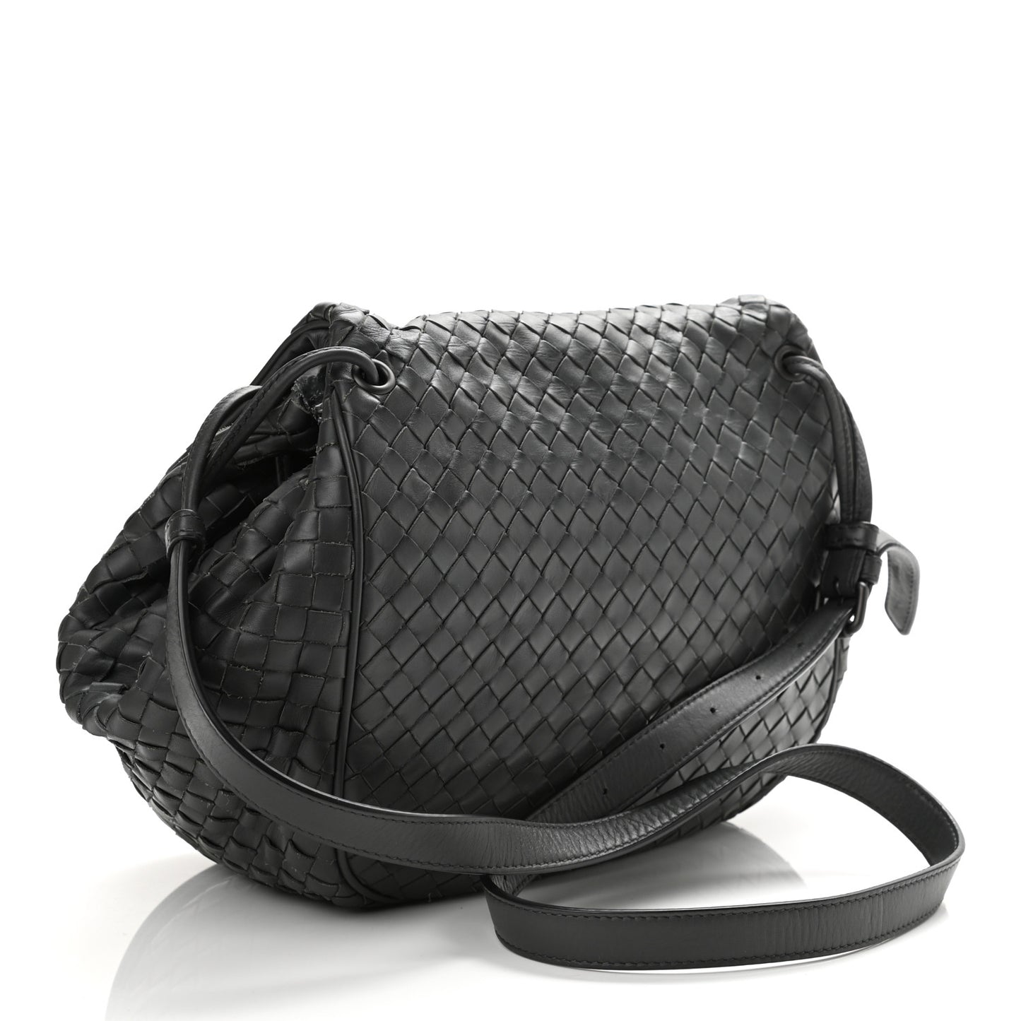Nappa Intrecciato Message Bag Grey