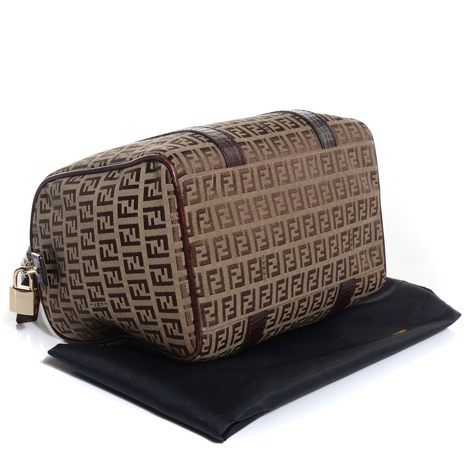 Fendi Zucchino Vitello Mini Boston Mogano Panna Bruciato 4 of 7