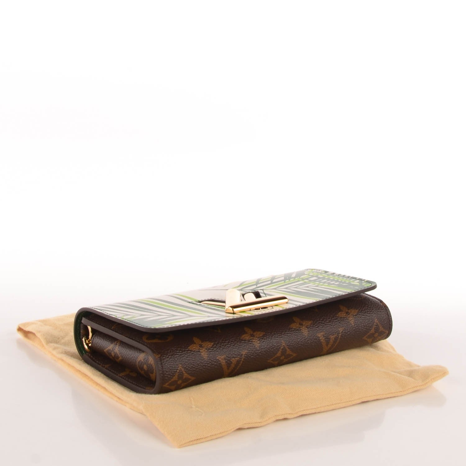 Louis Vuitton Monogram Palm Twist Chain Wallet Vert White 4 of 7