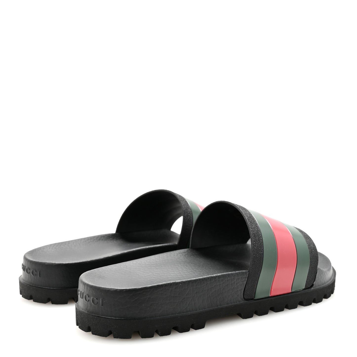 Rubber Web Mens Pool Slide Sandals 10 Black Green Red