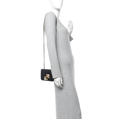Chanel Calfskin Quilted Crystal Pearl Mini Flap Bag Black 2 of 11