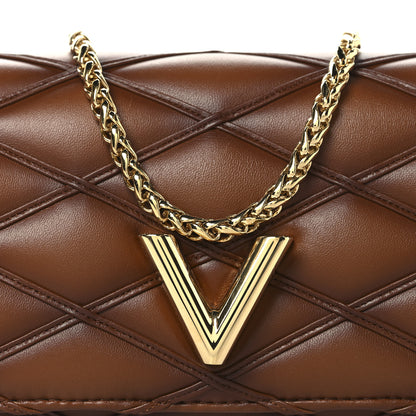 Louis Vuitton Lambskin Malletage Wallet On Chain GO-14 Tan 7 of 9
