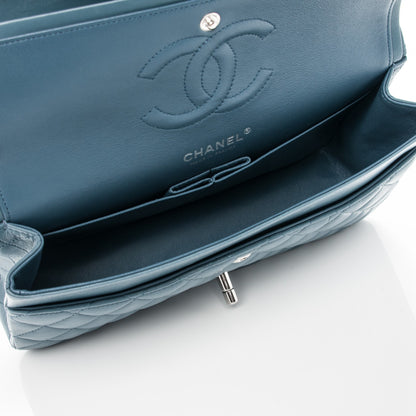 Chanel Lambskin Quilted Medium Double Flap Blue 8 of 9