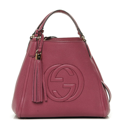 Gucci Pebbled Calfskin Small Soho Shoulder Bag Peonia Flower 1 of 6