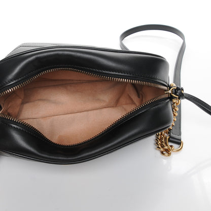 Gucci Calfskin Matelasse Small GG Marmont Chain Shoulder Bag Black 5 of 7