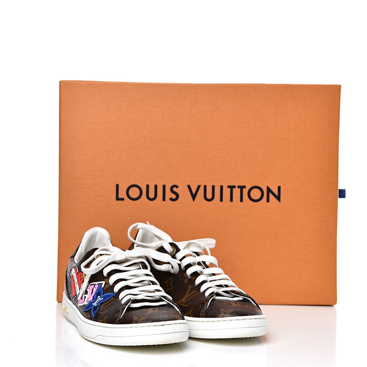 Louis Vuitton Calfskin Monogram LV Black Heart Sneakers 36 Cacao 9 of 9