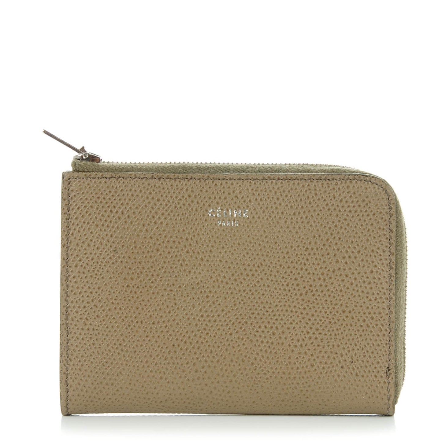 Drummed Calfskin Half Zip Multifunction Coin Purse Souris