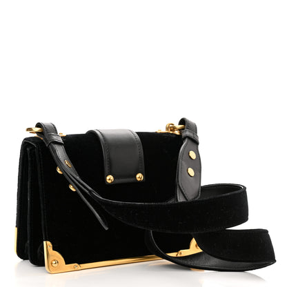 Prada Velvet City Calfskin Cahier Bag Black 3 of 9