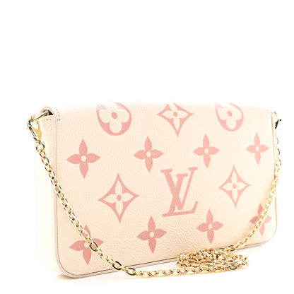 Louis Vuitton Empreinte Monogram Giant By The Pool Felicie Pochette Chain Wallet Creme Rose Trianon 3 of 12