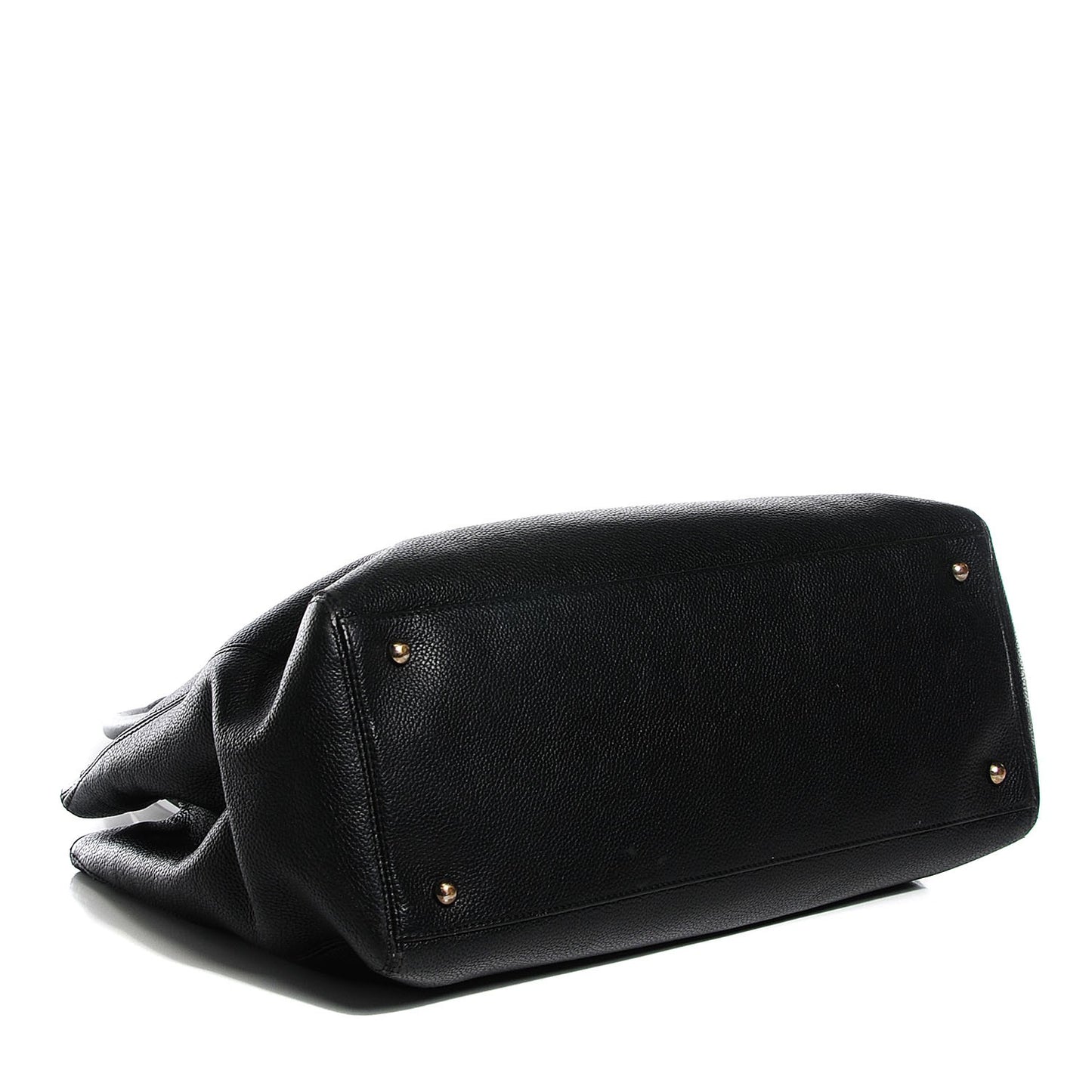 Calfskin Cerf Executive Shopper Tote Black
