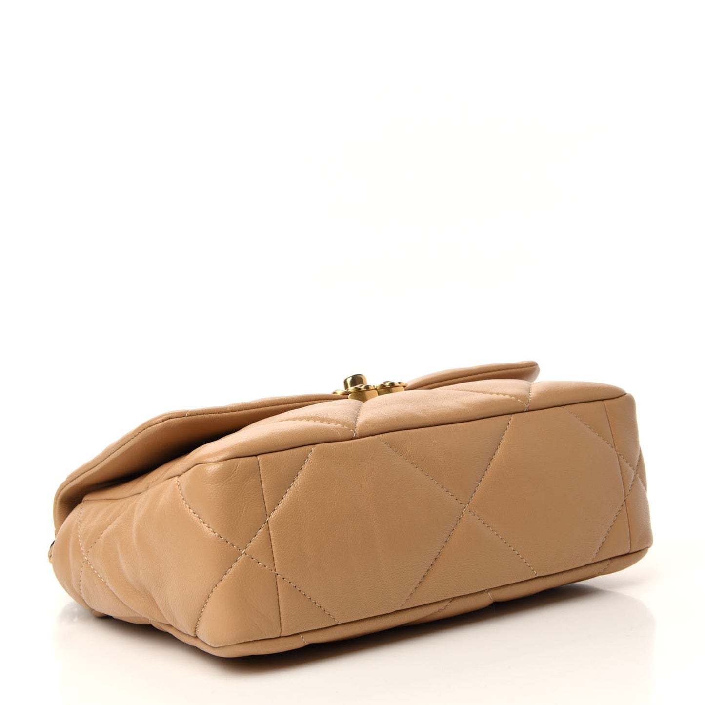 Lambskin Quilted Medium 19 Flap Dark Beige