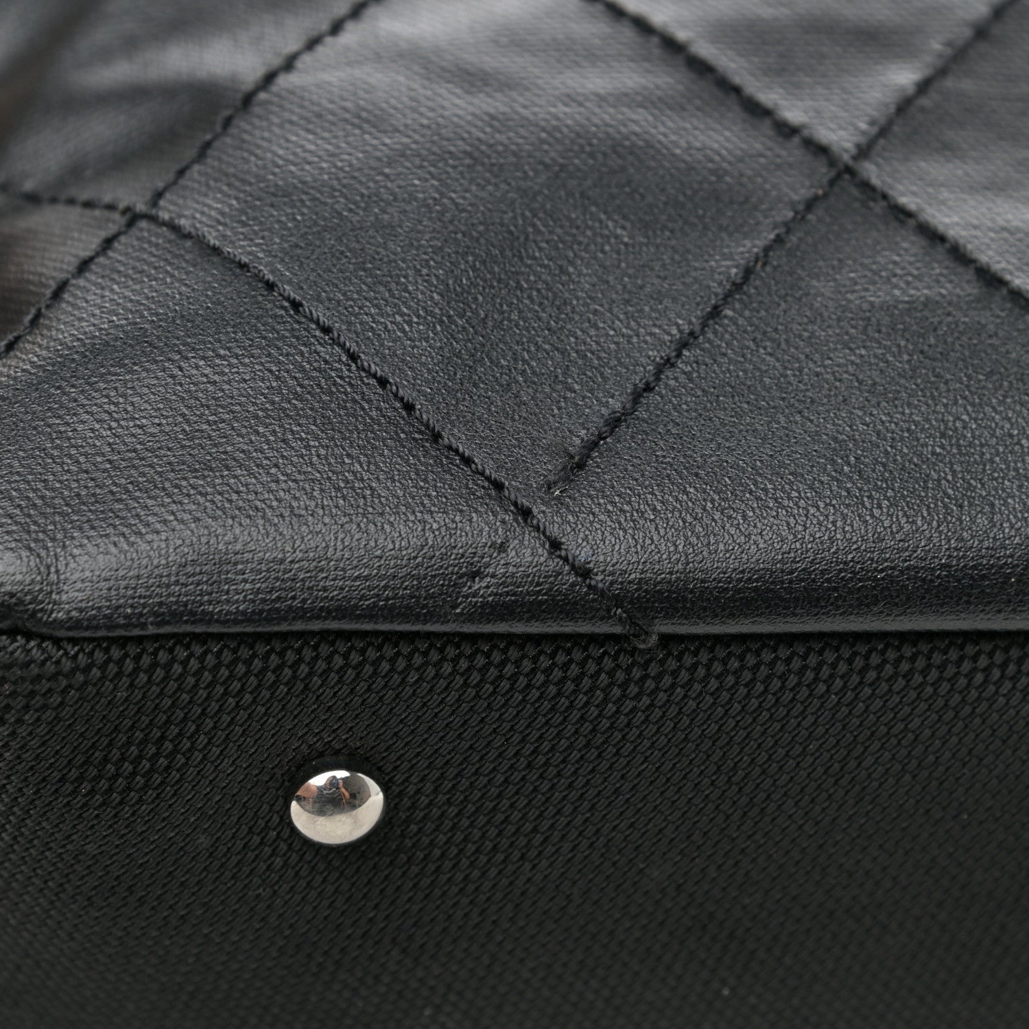 Chanel Coated Canvas Quilted Large Paris Biarritz Tote Black 14 of 15