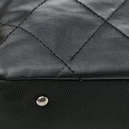 Chanel Coated Canvas Quilted Large Paris Biarritz Tote Black 14 of 15