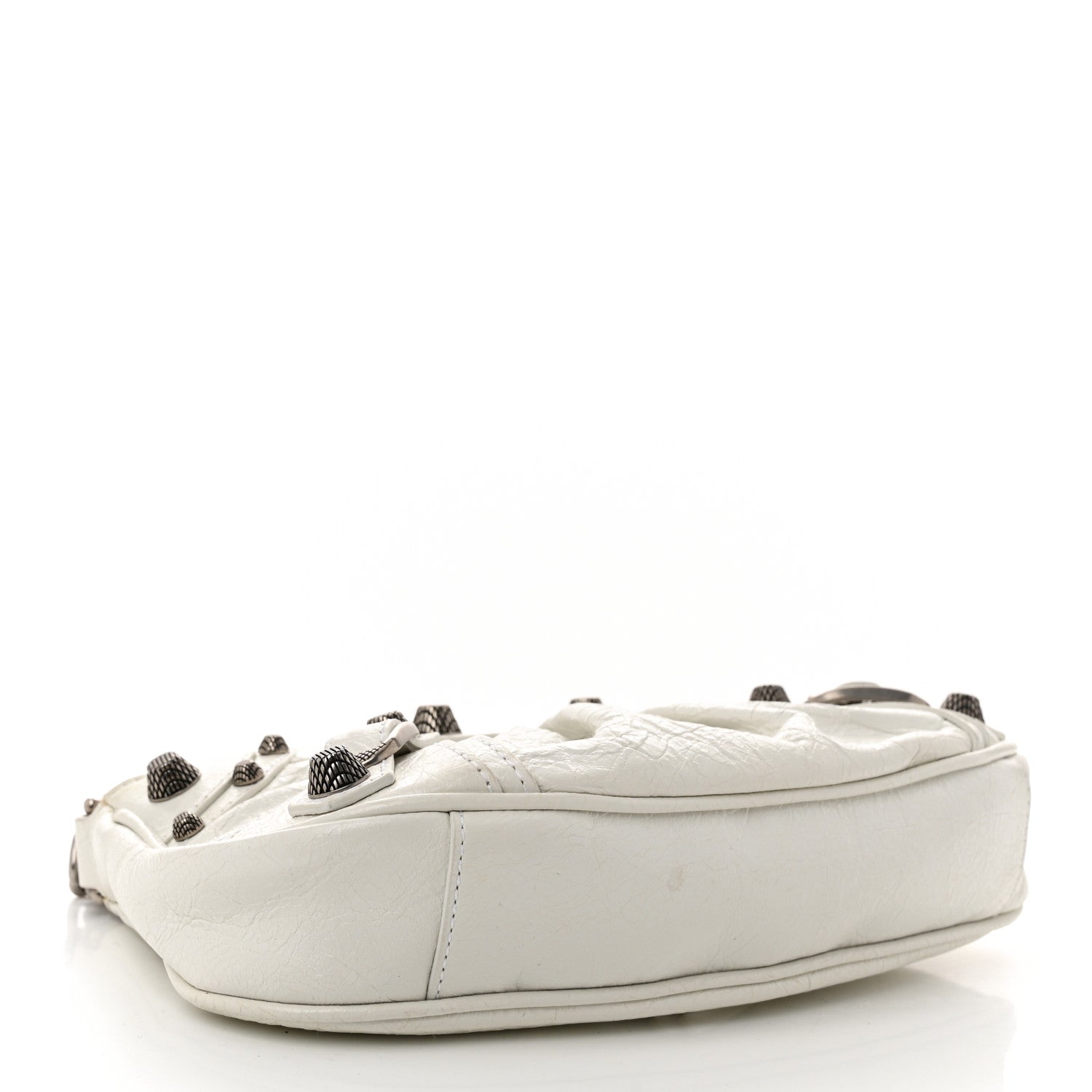 Balenciaga Extra Supple Calfskin Crocodile Embossed Le Cagole Mini Purse With Chain White 4 of 11