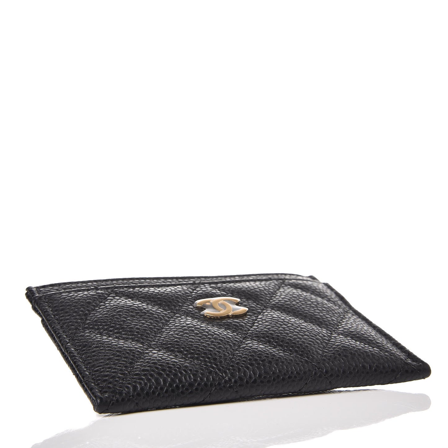 Caviar Quilted Card Holder Black