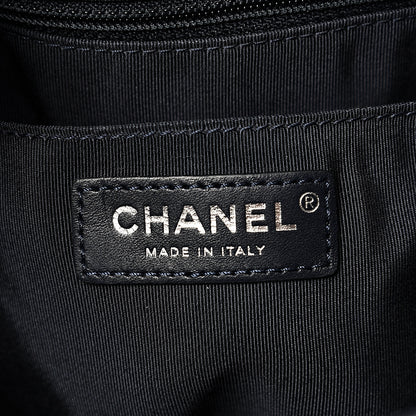 Chanel Grained Calfskin Quilted Medium CC Chain Bucket Drawstring Bag Blue 5 of 8