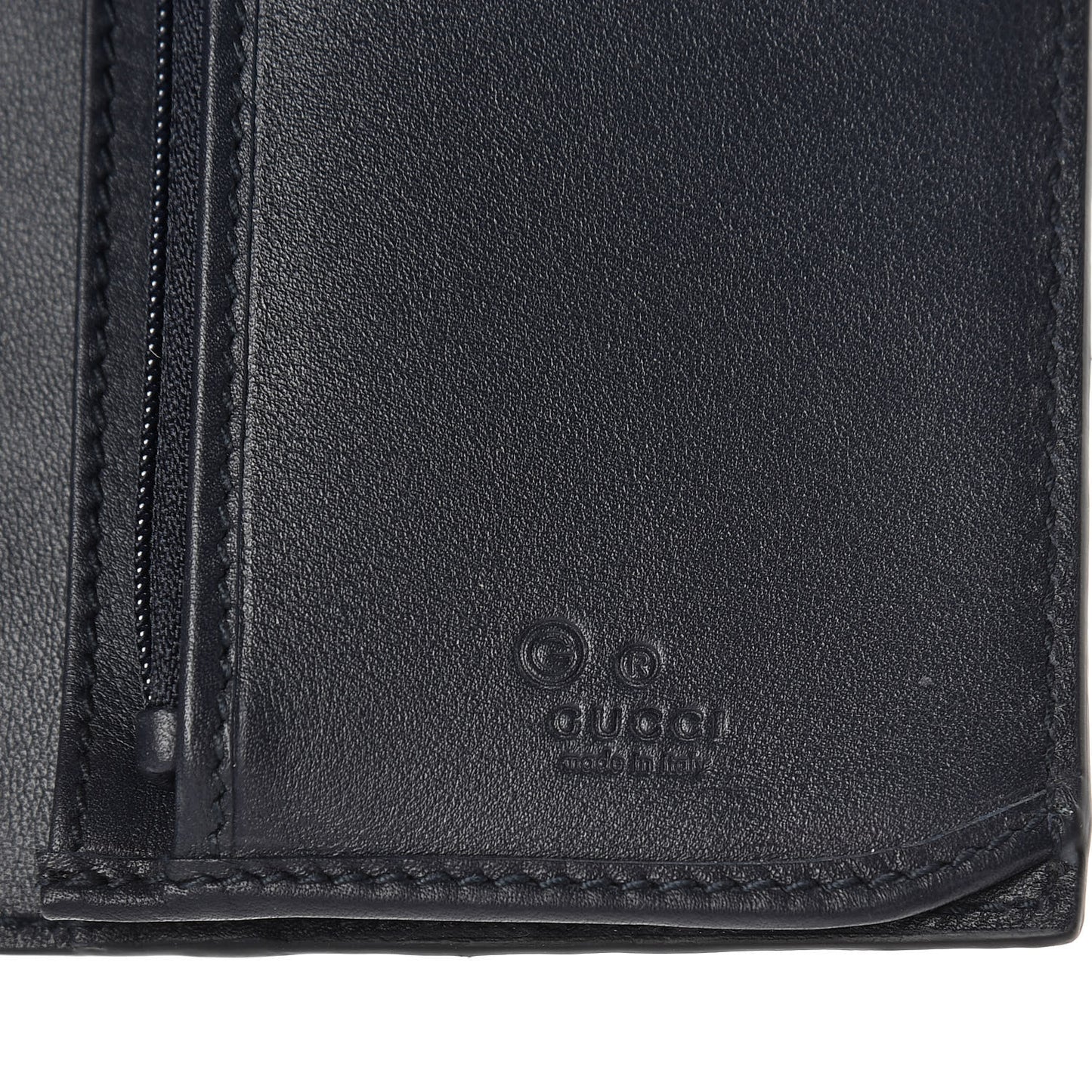 Microguccissima Bi-Fold Organizer Wallet Blue