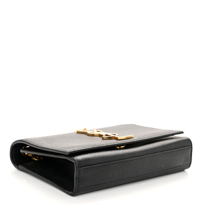 Saint Laurent Grain De Poudre Small Monogram Kate Satchel Black 4 of 11