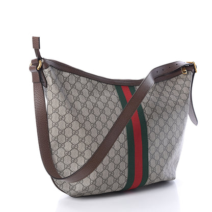 Gucci GG Supreme Monogram Web Ophidia Half Moon Hobo Brown 2 of 8