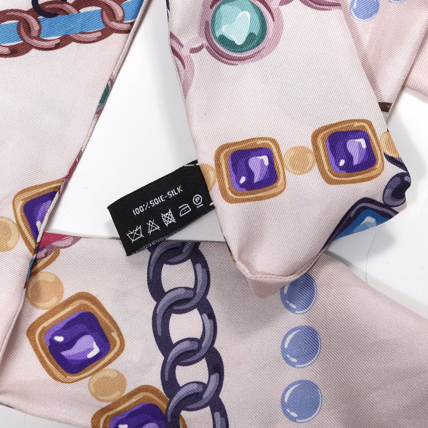 Silk Twill Slim Bandeau Scarf Pink