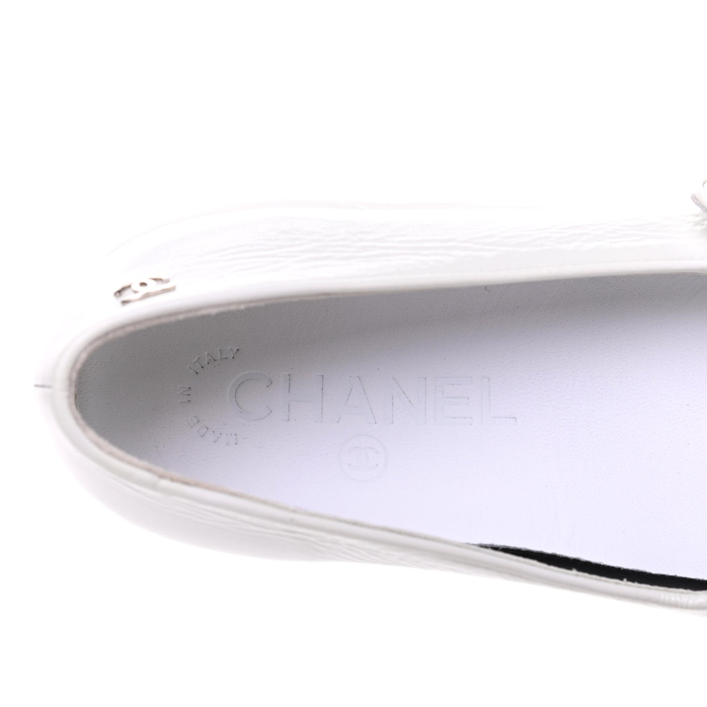 Patent Calfskin Mary Jane Strap Pumps 37 White