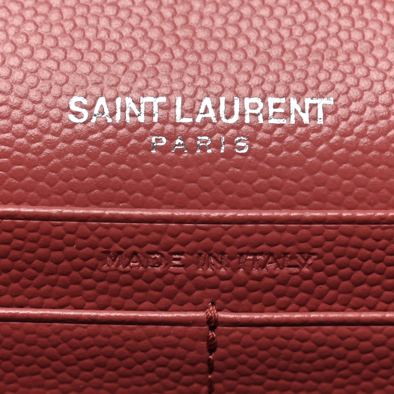 Saint Laurent Grain De Poudre Matelasse Chevron Monogram Chain Wallet Blush Fonce 6 of 9
