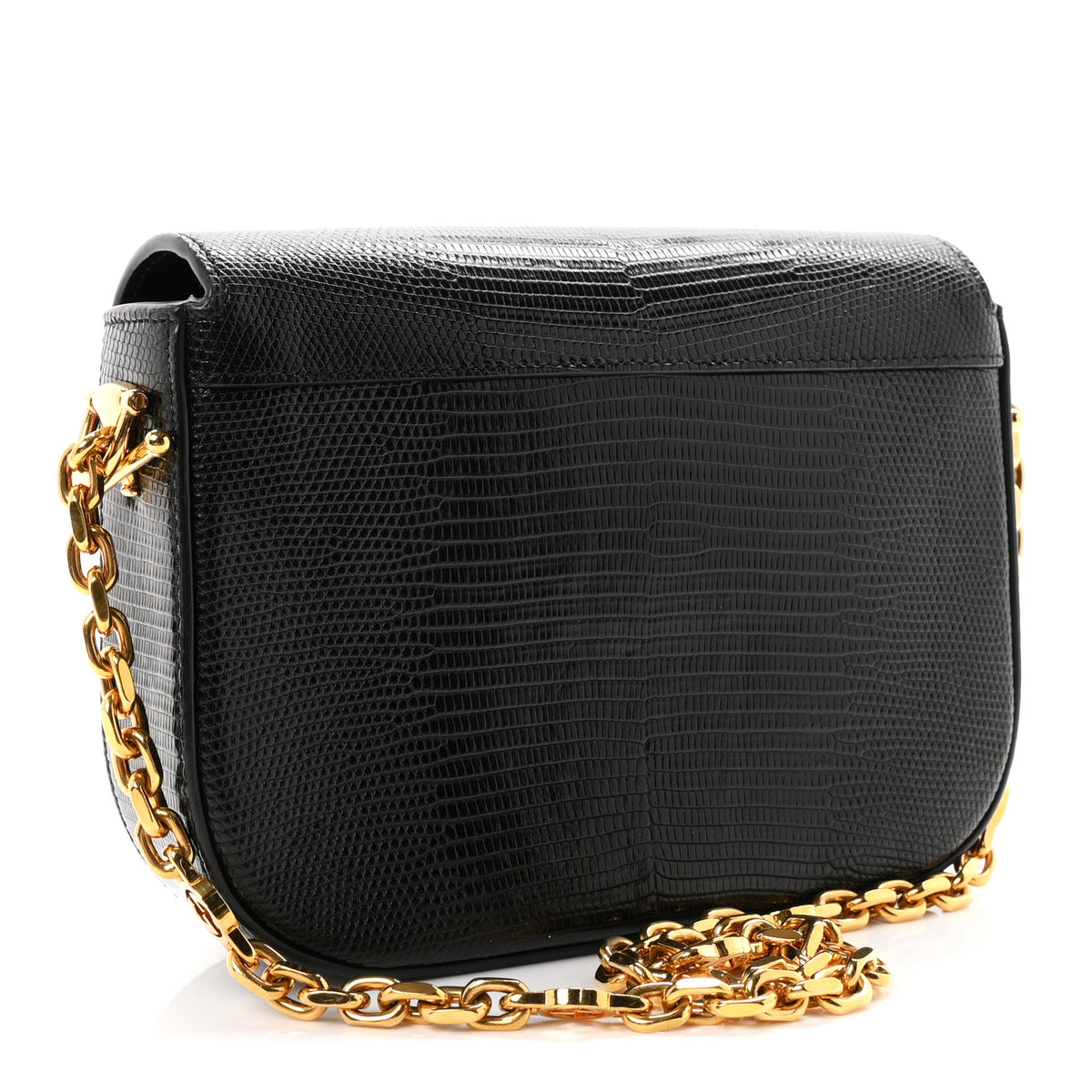 Lizard Mini Horsebit 1955 Shoulder Bag Black