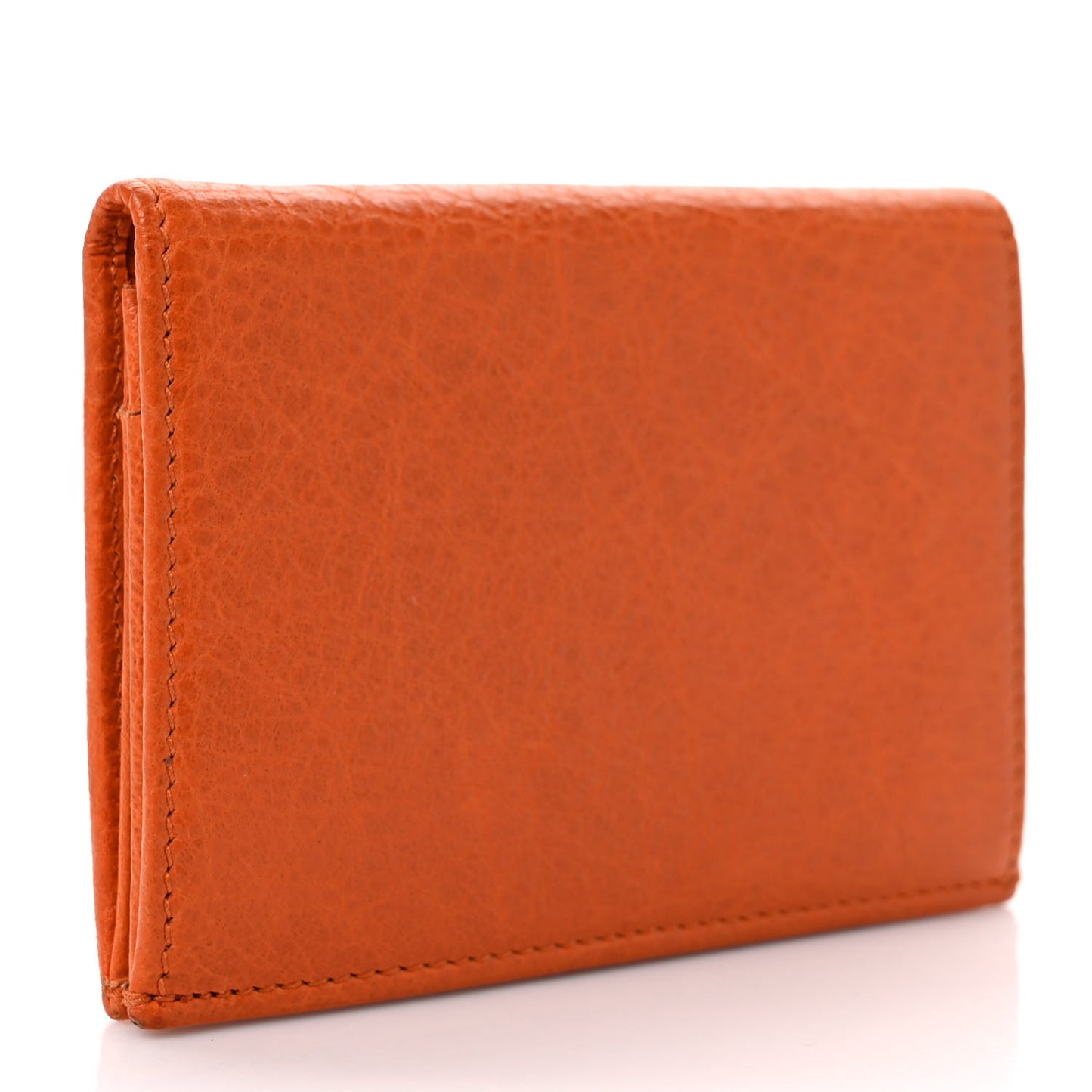 Agneau Giant 12 Gold Hardware Card Case Tangerine