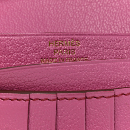 Hermes Ostrich Bearn Compact Wallet Fuchsia 6 of 7