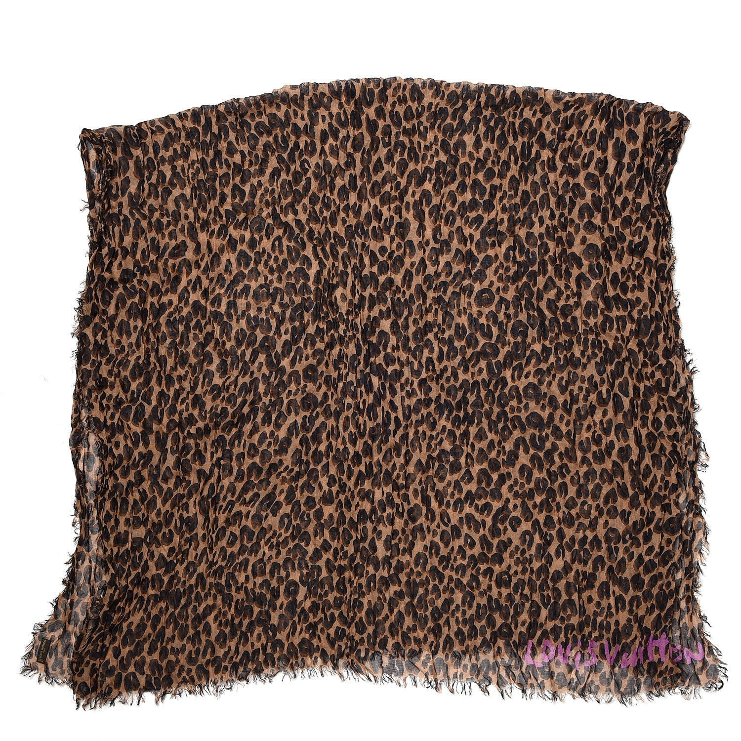 Louis Vuitton Cashmere Silk Leopard Etole Stole Marron 1 of 4