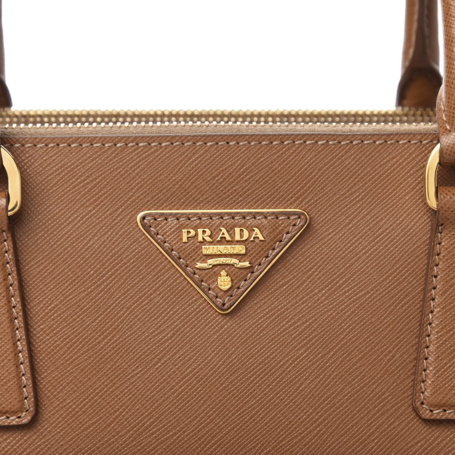 Saffiano Galleria Front Pocket Tote Caramel