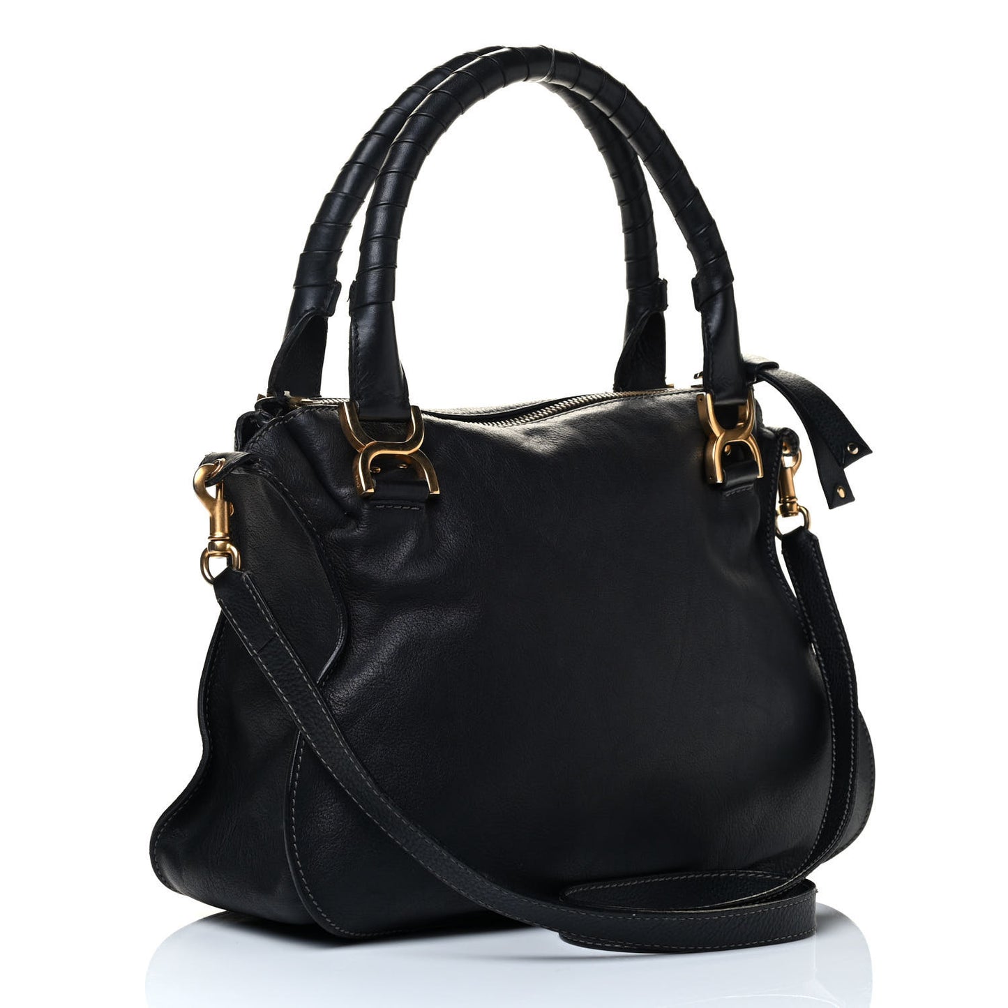 Calfskin Medium Marcie Satchel Navy