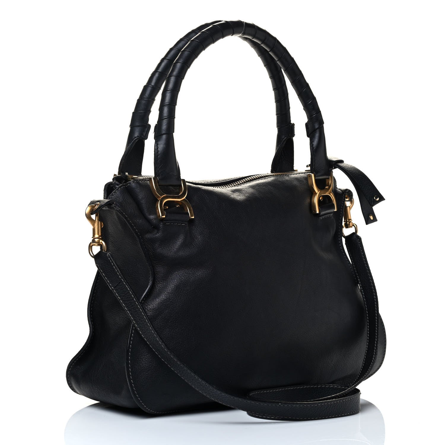 Chloe Calfskin Medium Marcie Satchel Navy 2 of 7