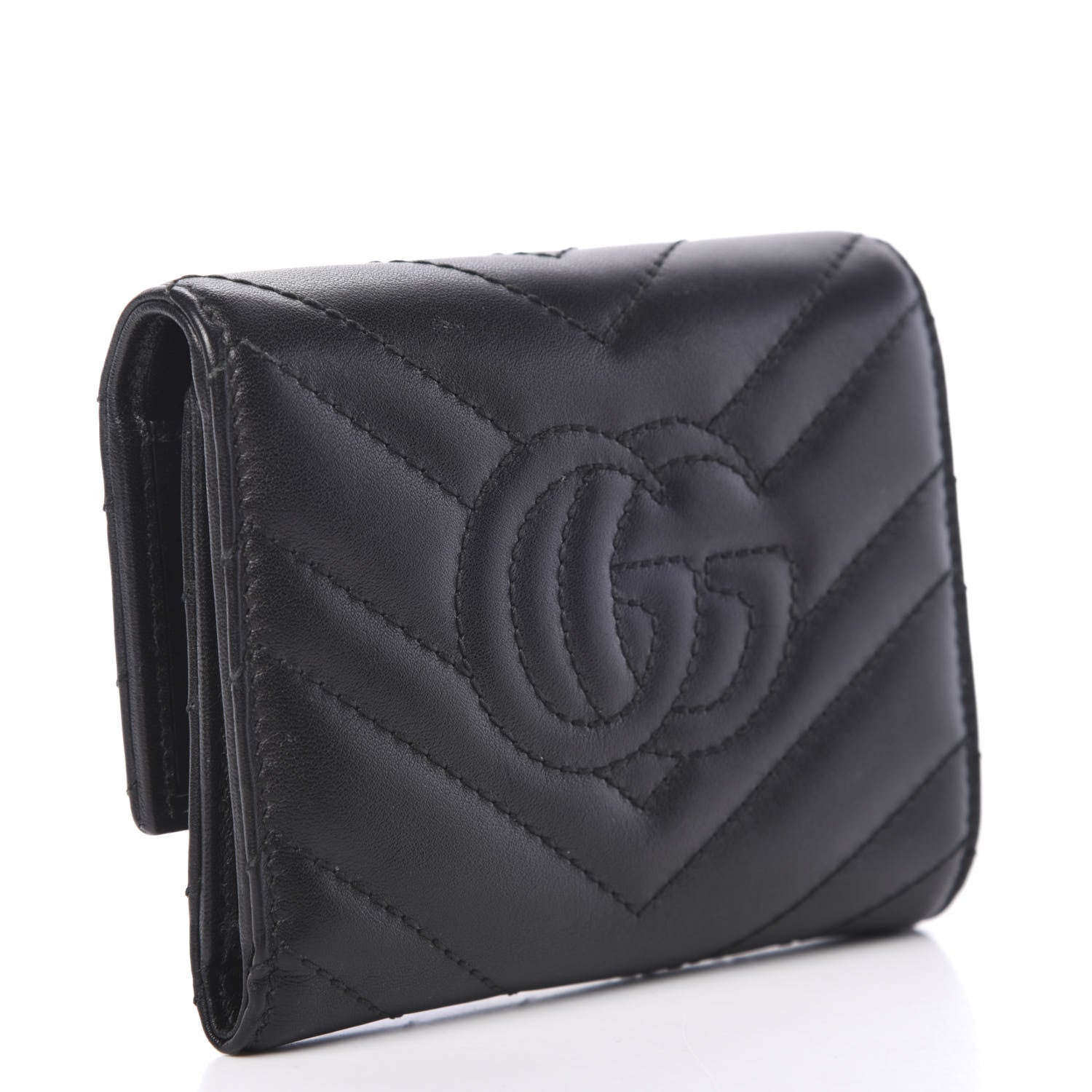 Gucci Calfskin Matelasse GG Marmont Wallet Black 2 of 9