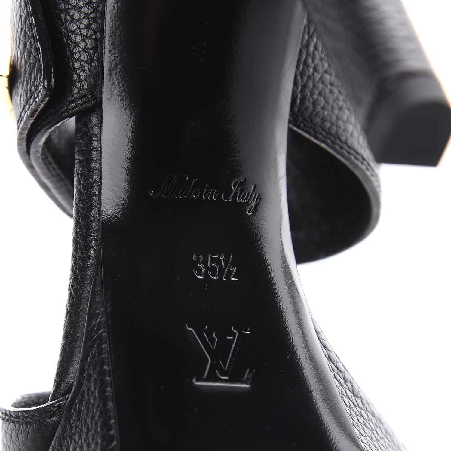Louis Vuitton Grained Calfskin Horizon Platform Sandals 35.5 Black 6 of 8