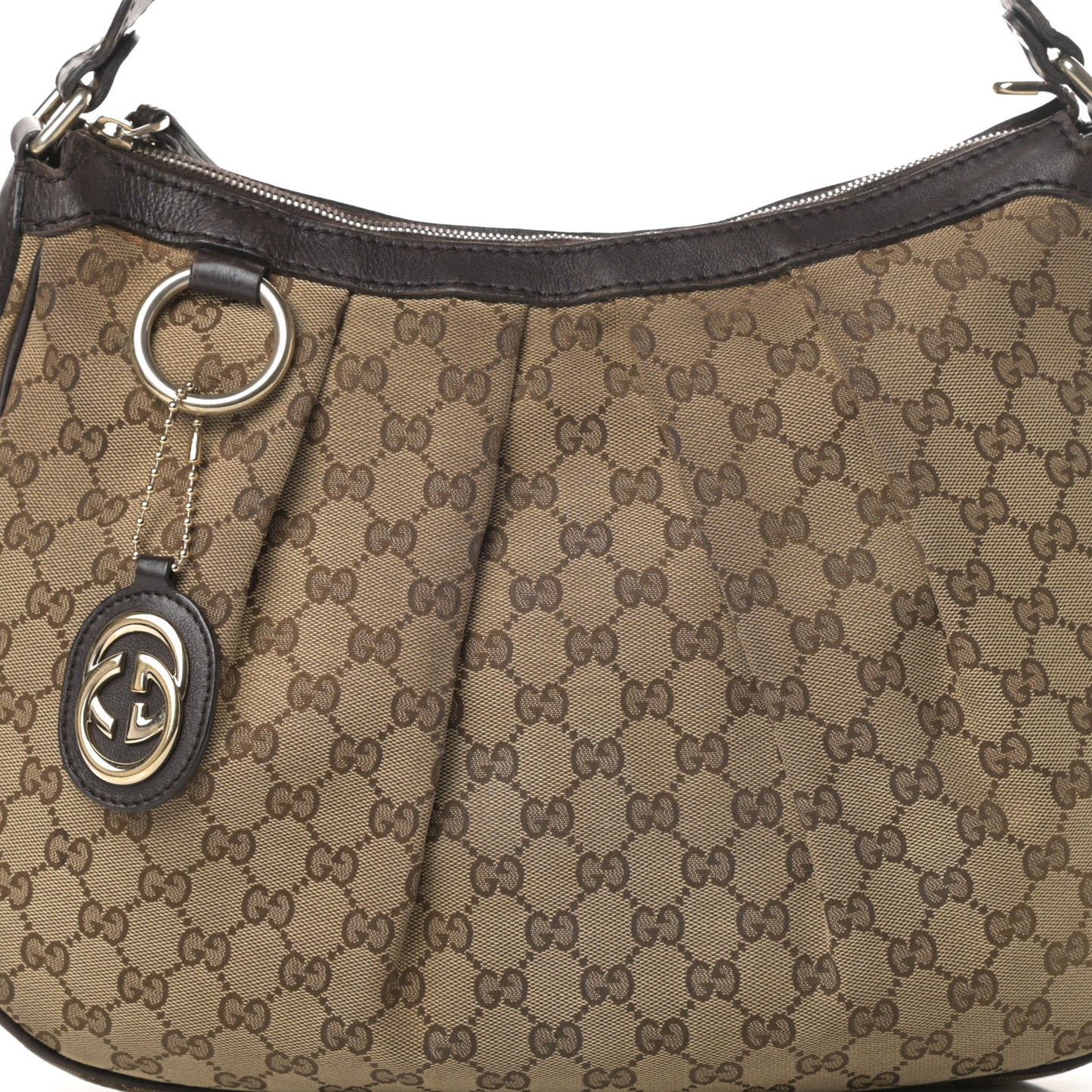 GG Monogram Medium Sukey Hobo Dark Brown