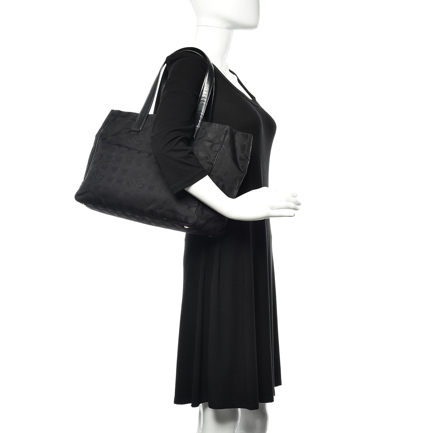 Chanel Nylon Large Travel Tote Black 2 of 12
