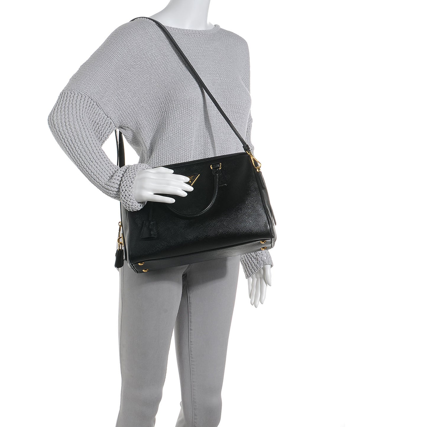 Saffiano Lux Bowler Black